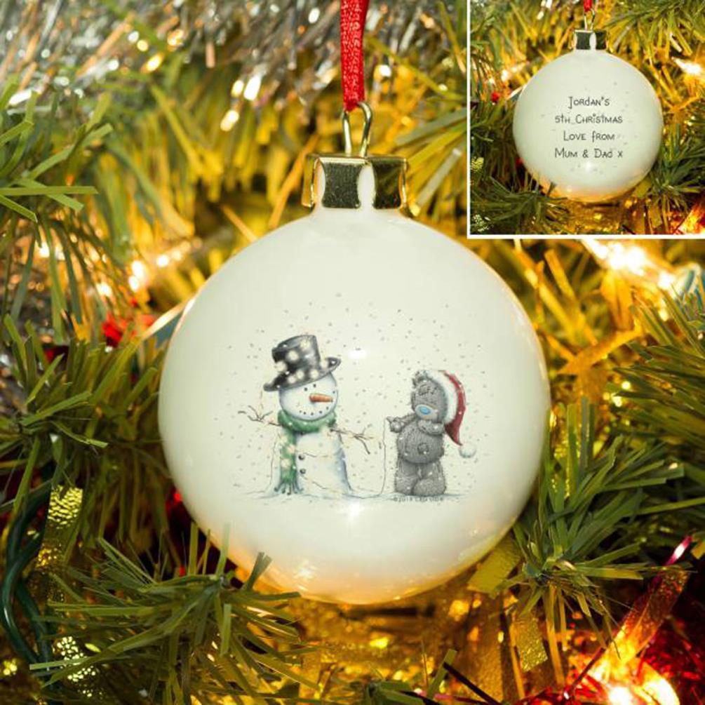 Personalised Me to You Tatty & Snowman Christmas Bauble Extra Image 1